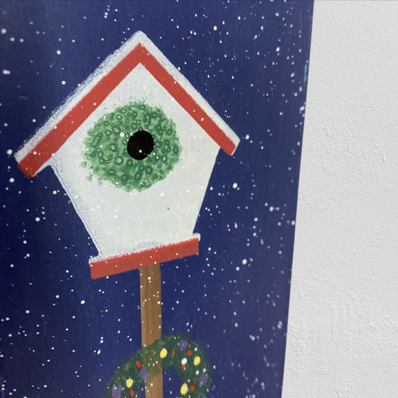 TABLETOP CHRISTMAS CABINET -- Painted, 3 Shelves, Hinged, Sparkle Paint, Wood - Picture 14 of 14